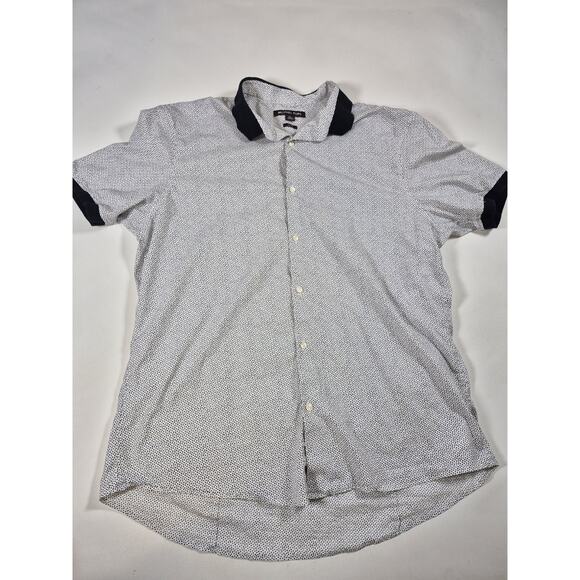 Michael Kors men’s button down Short Sleeve Dotted Print Shirt Size XXL - Picture 1 of 7